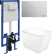 Комплект унитаза с инсталляцией STWORKI Молде INS-722163 цвет Белый с сиденьем Микролифт и клавишей смыва цвет Хром глянцевый-6