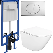 Комплект унитаза с инсталляцией STWORKI Левангер INS-722210 цвет Белый с сиденьем Микролифт и клавишей смыва цвет Хром глянцевый-5