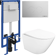 Комплект унитаза с инсталляцией STWORKI Левангер INS-722216 цвет Белый с сиденьем Микролифт и клавишей смыва цвет Хром глянцевый-6