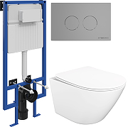 Комплект унитаза с инсталляцией STWORKI Левангер INS-722217 цвет Белый с сиденьем Микролифт и клавишей смыва цвет Хром матовый-5