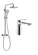 Душевая система STWORKI Вирклунд S05010CR+ S05170CR со смесителем для раковины цвет Хром