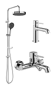Душевая система STWORKI Эстерсунд/Молде S31010CR+S23180CR+S31100CR со смесителем для раковины цвет Хром