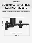 Душевая система STWORKI Сортланд/Хальмстад S10100BK+S15180BK цвет Черный-3