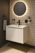 Тумба с раковиной STWORKI Мурманск 60 подвесная цвет Белый-8