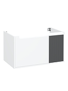 Тумба с раковиной STWORKI Мурманск 80 подвесная цвет Белый, Антрацит-13