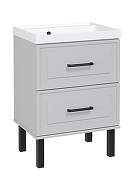 Тумба с раковиной STWORKI Хадстен 60 цвет Серый-1