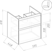 Тумба с раковиной STWORKI Родос 60 цвет Белый-4
