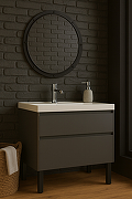 Тумба с раковиной STWORKI Родос 80 цвет Графит-1
