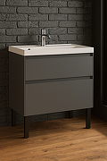 Тумба с раковиной STWORKI Родос 80 цвет Графит-2