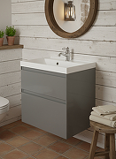 Тумба с раковиной STWORKI Родос 60 подвесная цвет Графит-2