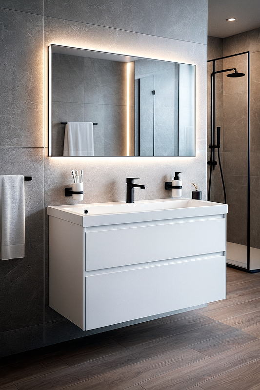 Тумба с раковиной STWORKI Родос 100 подвесная 