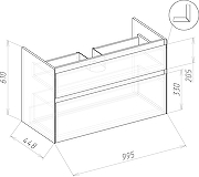 Тумба с раковиной STWORKI Родос 100 подвесная цвет Белый-3