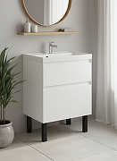 Тумба с раковиной STWORKI Родос 55 цвет Белый-1