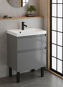 Тумба с раковиной STWORKI Родос 55 цвет Графит-1