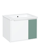 Тумба под раковину STWORKI Мурманск 60 подвесная цвет Белый, Бирюза-3