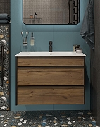 Тумба с раковиной STWORKI Гриндстед 70 подвесная цвет Дуб таксония-1