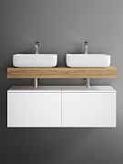 Тумба с раковиной STWORKI Ольборг 120 SRT-489135 подвесной цвет Белый матовый Дуб французски-1