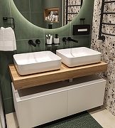 Тумба с раковиной STWORKI Ольборг 120 SRT-489135 подвесной цвет Белый матовый Дуб французски-5