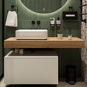 Тумба с раковиной STWORKI Ольборг 120 SRT-489180 подвесной цвет Белый матовый Дуб французски-2