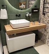 Тумба с раковиной STWORKI Ольборг 120 SRT-489180 подвесной цвет Белый матовый Дуб французски-5