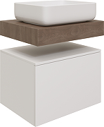Тумба с раковиной STWORKI Ольборг 60 SRT-489242 подвесной цвет Белый матовый Дуб карпентер