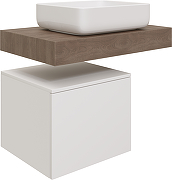 Тумба с раковиной STWORKI Ольборг 80 SRT-489279 подвесной цвет Белый матовый Дуб карпентер