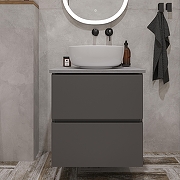 Тумба с раковиной STWORKI Колдинг 60 TR-620773 подвесная цвет Антрацит-1