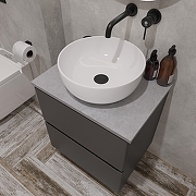 Тумба с раковиной STWORKI Колдинг 60 TR-620773 подвесная цвет Антрацит-2