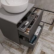 Тумба с раковиной STWORKI Колдинг 60 TR-620773 подвесная цвет Антрацит-3