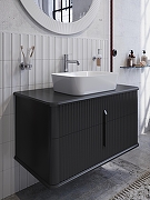 Тумба с раковиной STWORKI Молде 95 подвесная цвет Антрацит