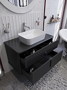 Тумба с раковиной STWORKI Молде 95 подвесная цвет Антрацит-1