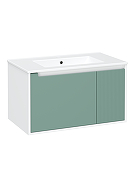 Тумба с раковиной STWORKI Мурманск 80 подвесная цвет Бирюза, Белый-11