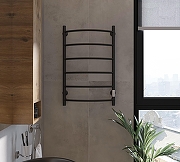 Электрический полотенцесушитель EWRIKA Сафо БРР 80х50 цвет Черный матовый-1