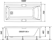 Акриловая ванна DIWO Дмитров 160х75 Щ0000055170 цвет Белый-3