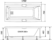 Акриловая ванна DIWO Дмитров 170х75 Щ0000055171 цвет Белый-4