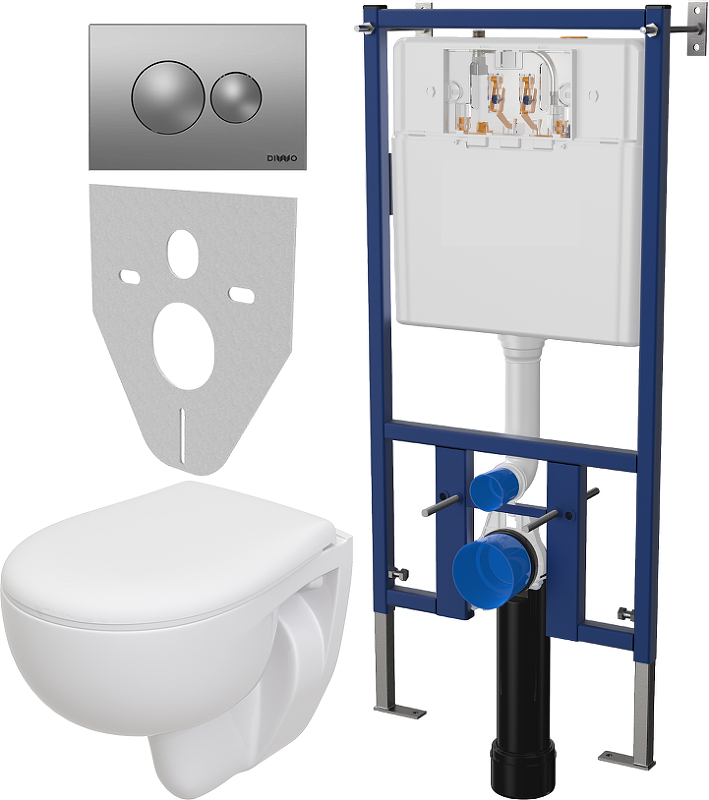 Комплект унитаза DIWO Seramiksan Natura A051041H с сиденьем с инсталляцией DIWO 4501 