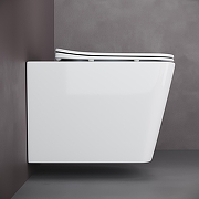 Унитаз с инсталляцией DIWO Ceramicanova Cubic CN1806 + DIWO 4501 с сиденьем Микролифт с клавишей смыва цвет Глянцевый белый-3