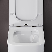 Унитаз с инсталляцией DIWO Ceramicanova Cubic CN1806 + DIWO 4501 с сиденьем Микролифт с клавишей смыва цвет Глянцевый белый-5