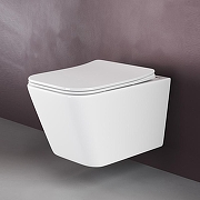 Комплект унитаза DIWO Ceramicanova Metric Rimless CN3007 с сиденьем с инсталляцией DIWO 4501 с клавишей смыва цвет Глянцевый белый-2