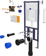 Комплект унитаза DIWO Ceramicanova Metric CN3007MB с сиденьем с инсталляцией DIWO 4501 с клавишей смыва цвет Глянцевый белый-10