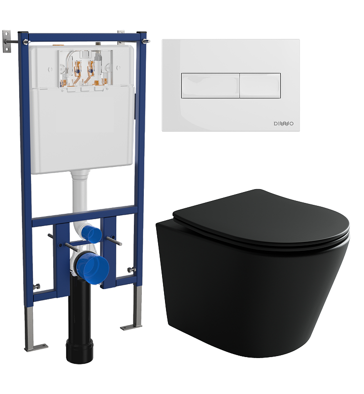 Унитаз с инсталляцией DIWO Ceramicanova Balearica Rimless CN6000MB + DIWO 4501 