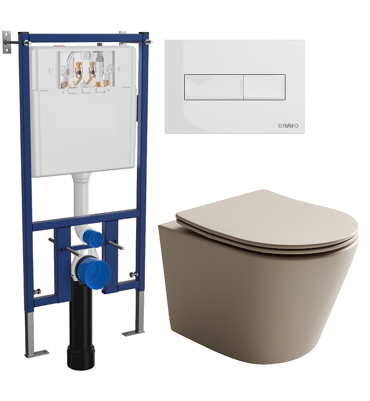 Унитаз с инсталляцией DIWO Ceramicanova Balearica Rimless CN6000MC + DIWO 4501 