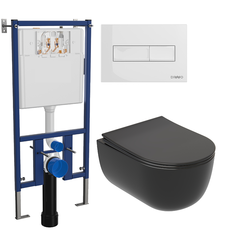 Унитаз с инсталляцией DIWO Ceramicanova Modena Rimless CN6063MB + DIWO 4501 