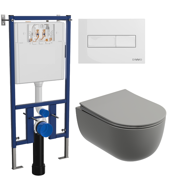 Унитаз с инсталляцией DIWO Ceramicanova Modena Rimless CN6063MH + DIWO 4501 