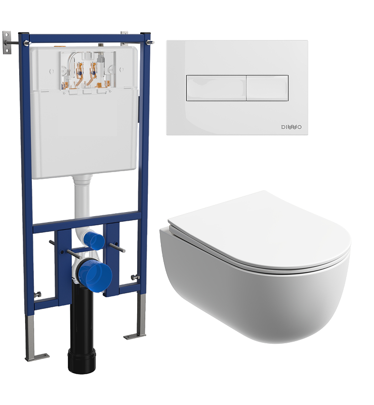 Унитаз с инсталляцией DIWO Ceramicanova Modena Rimless CN6063MW + DIWO 4501 