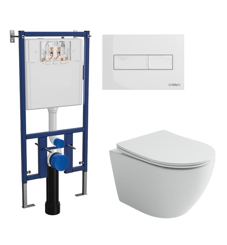 Комплект унитаза DIWO Ceramicanova Uno CN11001T с сиденьем с инсталляцией DIWO 4501 