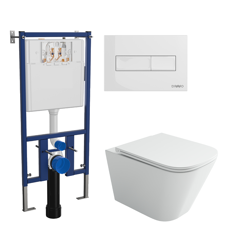 Комплект унитаза DIWO Ceramicanova Union CN4009T с сиденьем с инсталляцией DIWO 4501 