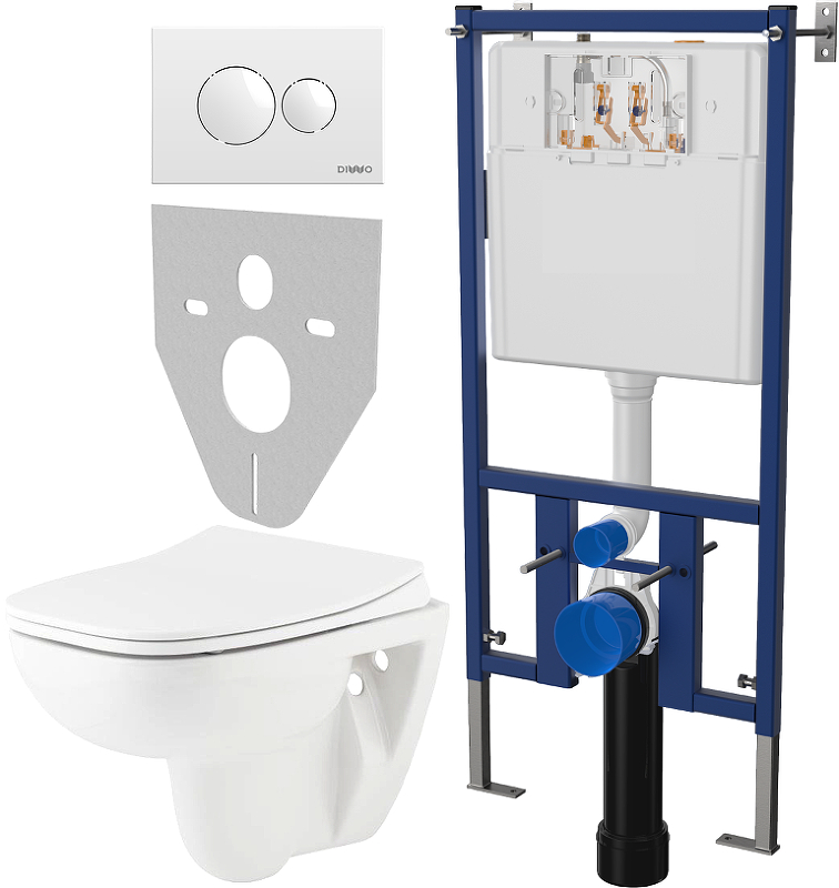 Комплект унитаза DIWO Seramiksan Petite A101002H с сиденьем Микролифт с инсталляцией DIWO 4501 