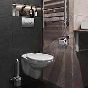 Комплект унитаза DIWO Анапа с сиденьем Микролифт с инсталляцией DIWO 4501 с клавишей смыва цвет Матовый хром-8