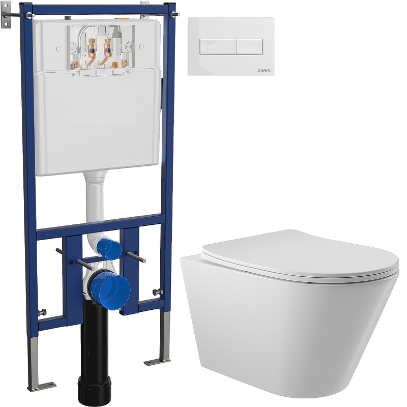 Комплект унитаза DIWO Aqueduto Cone CON0110 с сиденьем с инсталляцией DIWO 4501 